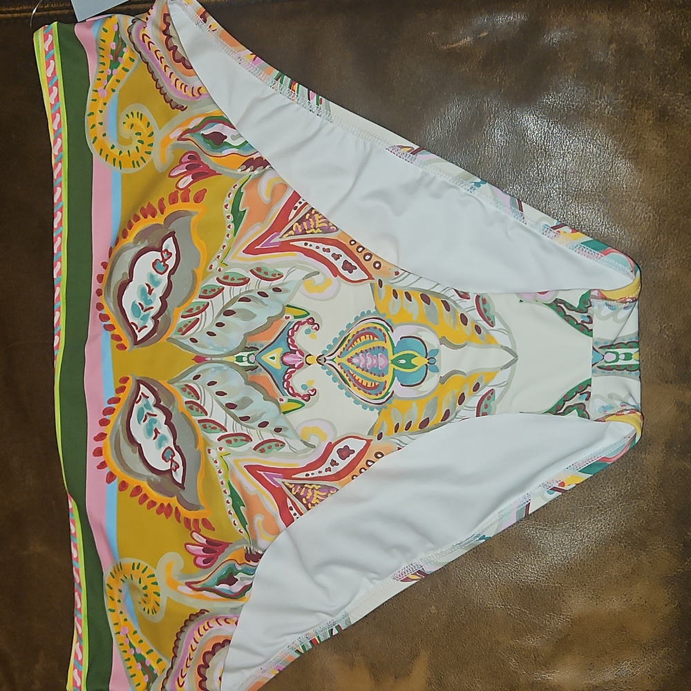 ANTONIO MELANI High Waist Swim Bottom: Multi Color‎ Paisley: Size- XL